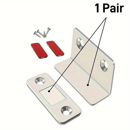 1pair Magnetic Door Catch Latch-Invisible Strong Adhesion, Drill-Free Mount, Seamless Release- Ideal for Cabinets, Sliding Doors Beauty World Shop