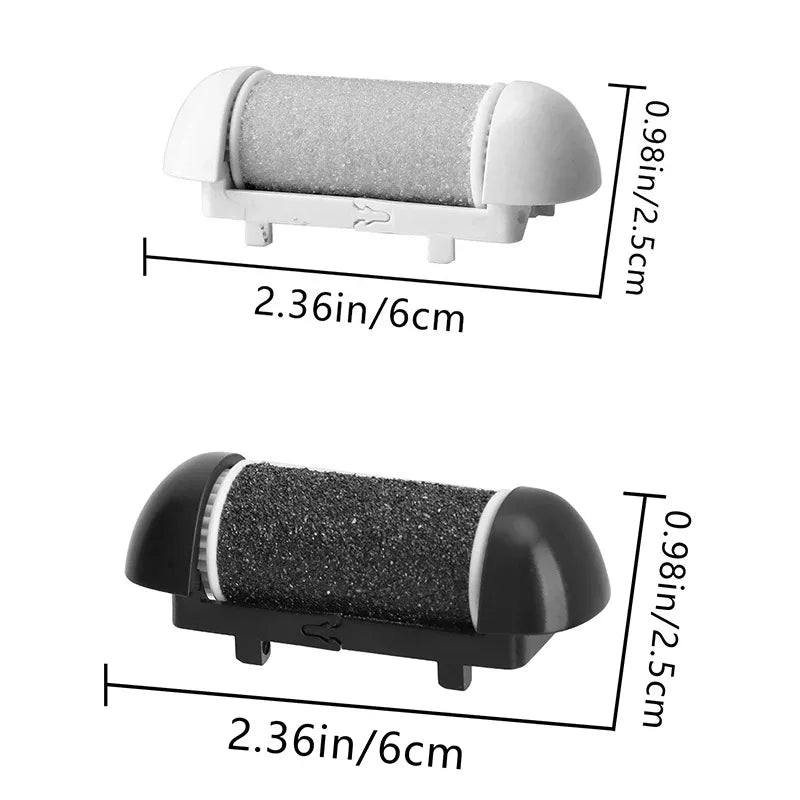 Black Foot Care Tool Heads, Hard Skin Remover, Refill Rollers for Cracked Heels Calluses and Dead Skin Removal, 6 Pcs Beauty World Shop