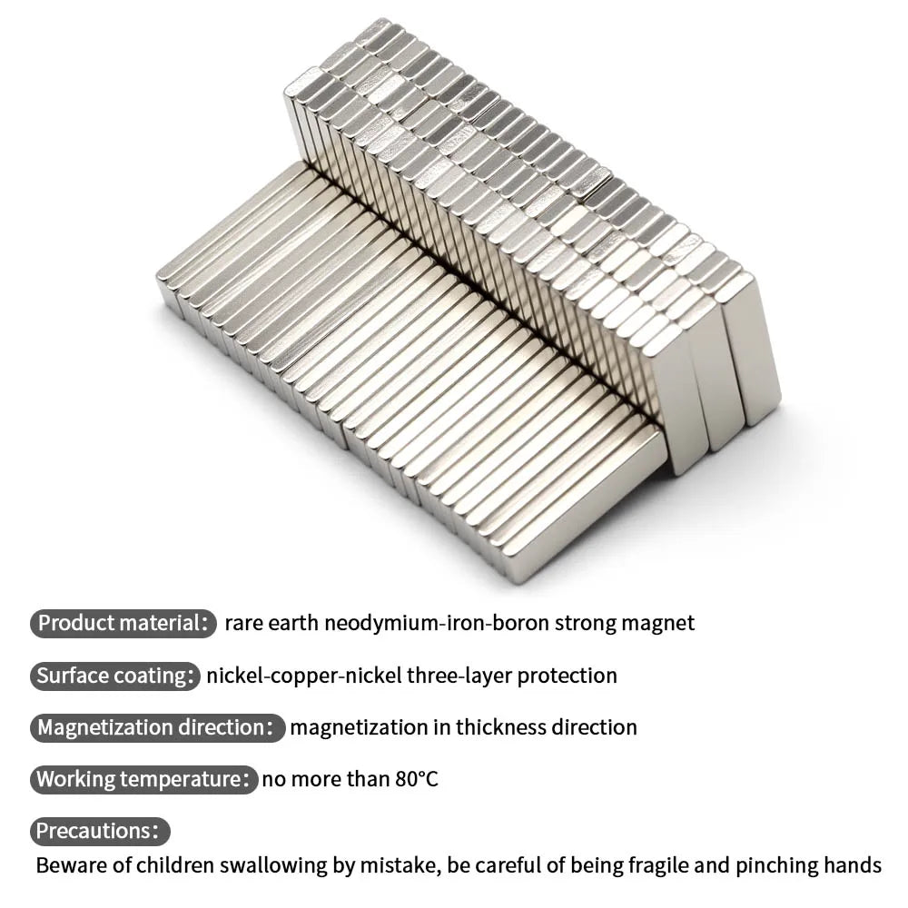 20x5x2mm Super Strong Neodymium Magnet N35 NdfeB Permanent Magnetic imanes Block Powerful Magnets Refrigerator Magnet Beauty World Shop