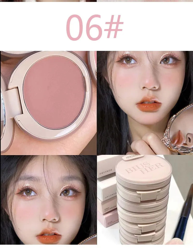 HERORANGEHR526 Monochromatic Blush Is Waterproof, Sweat-proof, Colorfast, and Durable. Six Colors Are Available. Beauty World Shop