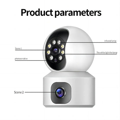 Tuya 8MP WiFi IP Camera Dual Lens Baby Monitor Color Night Vision Human Automatic Tracking Video Smart Home Surveillance Camera Beauty Trend Shop