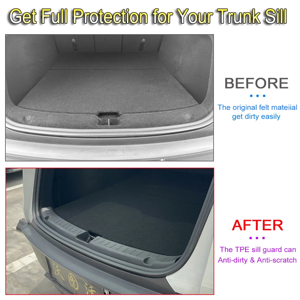 Rear Trunk Bumper Protector Guard For Tesla Model Y Juniper Launch Accessories 2025 2024 Trunk Threshold Sill Cover Mat Plate Beauty World Shop