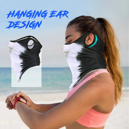 3D Animals Magic Scarf Bandana Breathable Neck Warmer Gaiter Hanging Ear Outdoor Sports Triangle Face Mask Neckerchief Summer Beauty World Shop