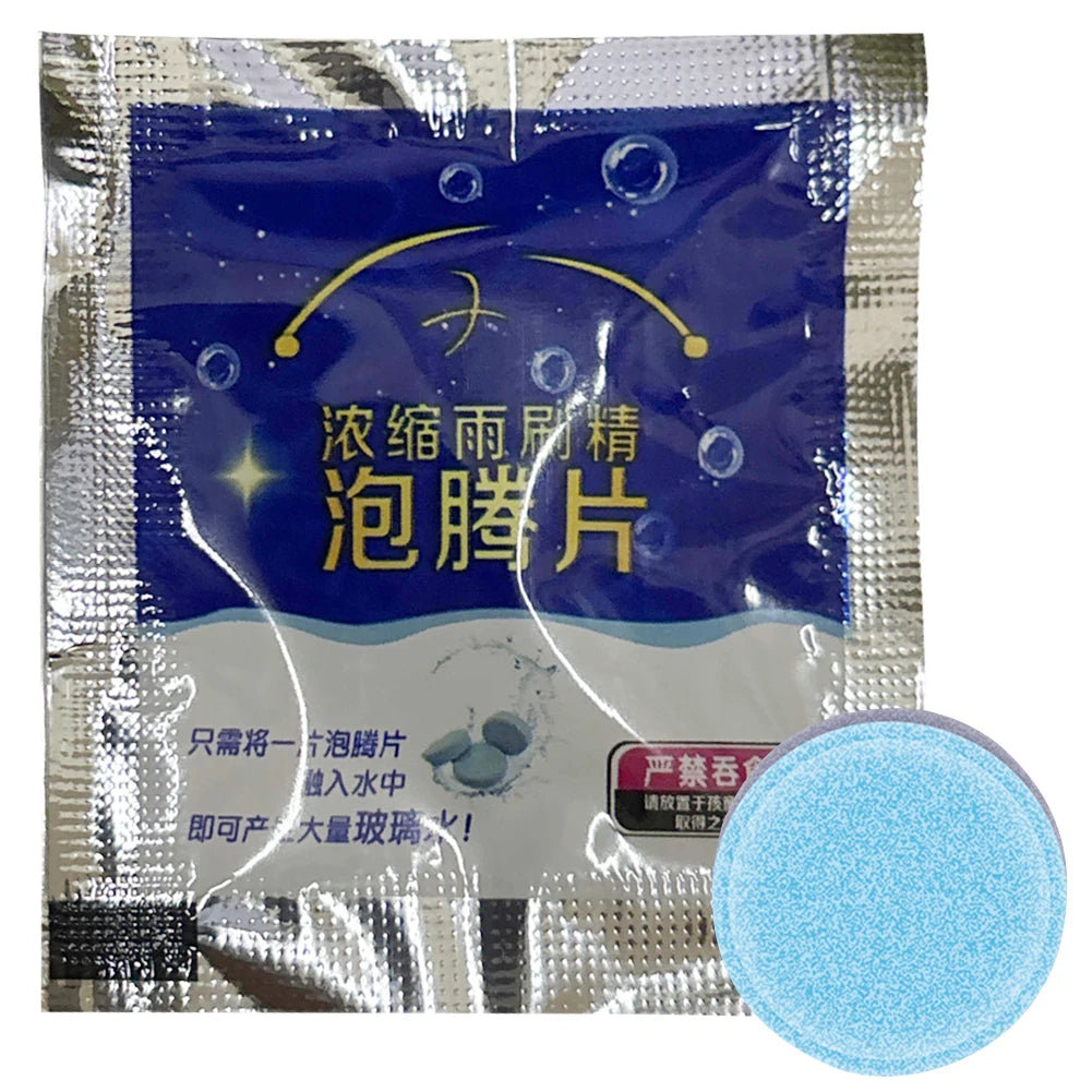 200-10pcs Solid Cleaner Car Windscreen Cleaner Effervescent Tablet Auto Wiper Glass Solid Cleaning Concentrated TabletsDetergent Beauty World Shop