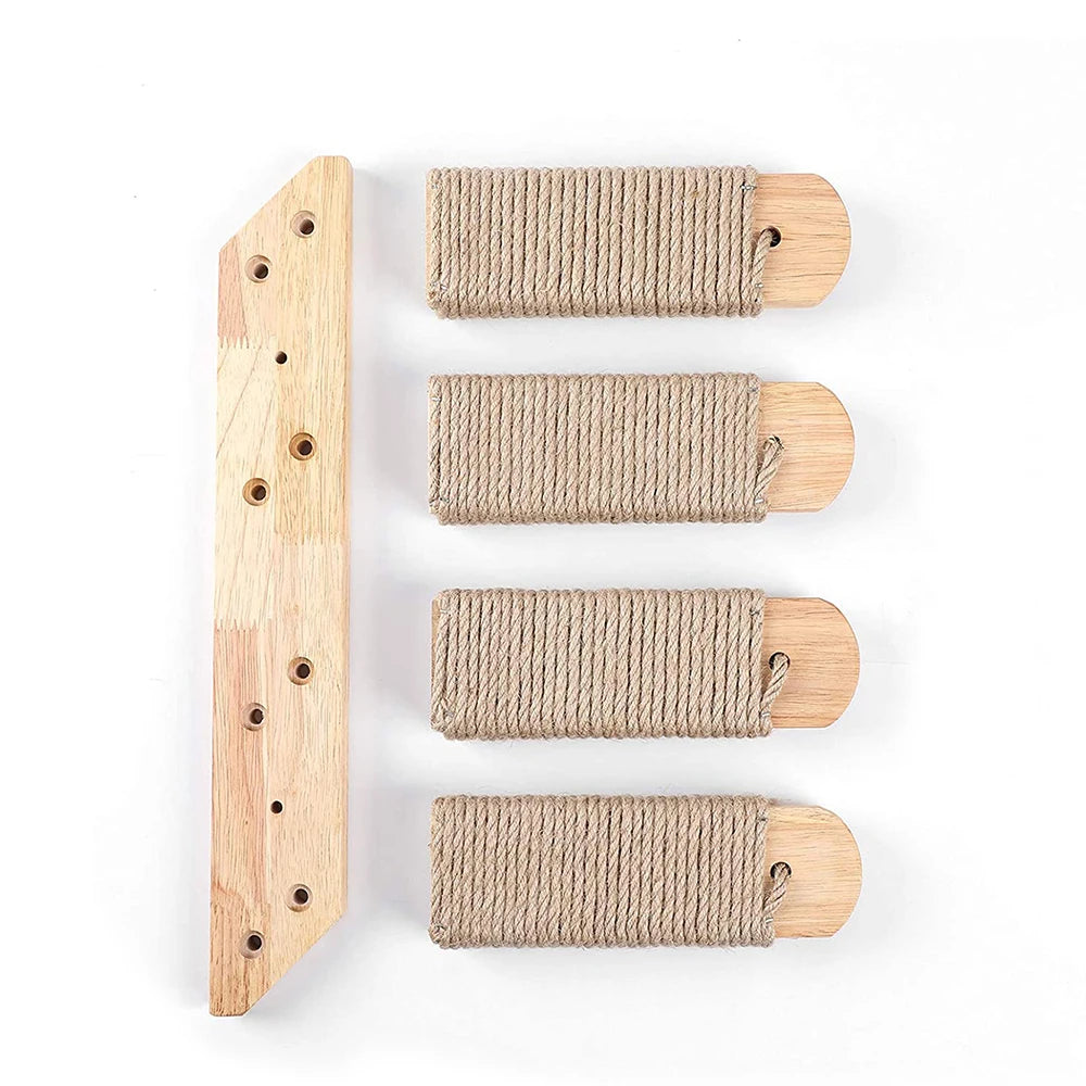 Cat Wall Climbing Shelf Steps Ladder Scratching Post Scratcher Bed Hiding House for Cats Tree Tower Pet Furniture Accessories Beauty World Shop