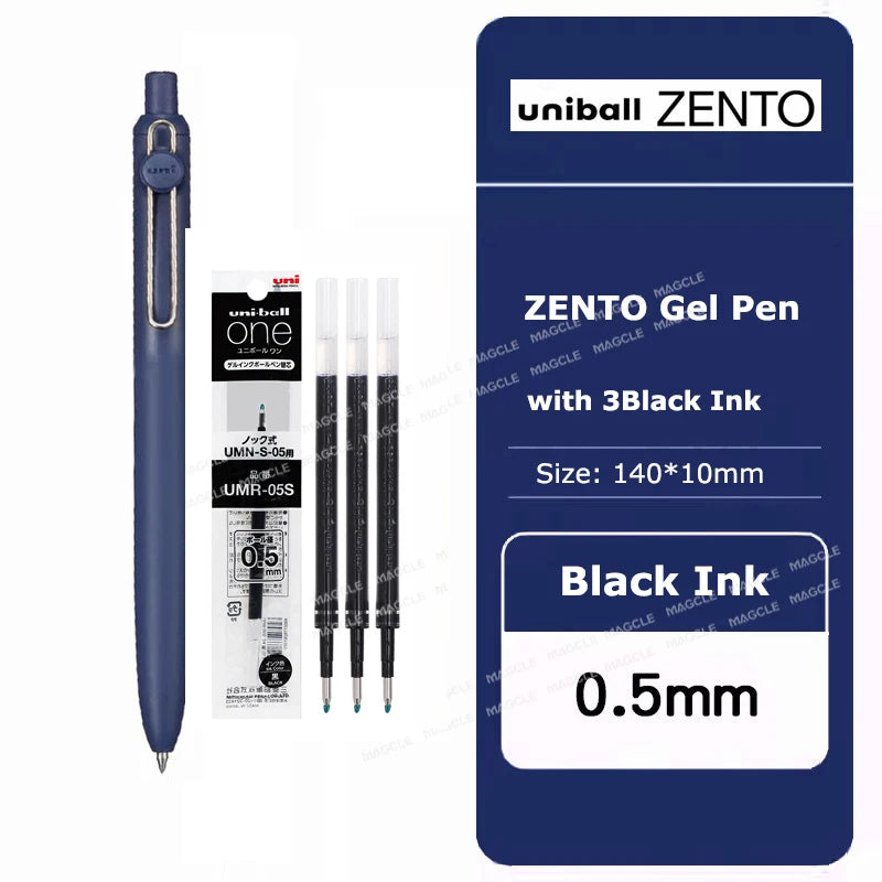 uniball ZENTO Standard 0.38/0.5mm Gel Pens,Water-Based Smooth Writing Roller Ball Pens Fit for a variety of occasions Stationery Beauty World Shop