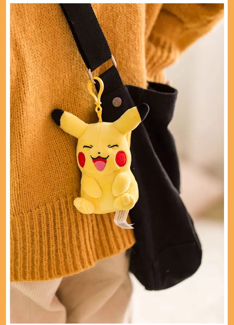 Anime Pokemon Pikachu Mew Psyduck Squirtle Bulbasaur Kawaii Stuffed Plush Toys School Bag Backpack Pendant Doll Keychain Gift Beauty World Shop