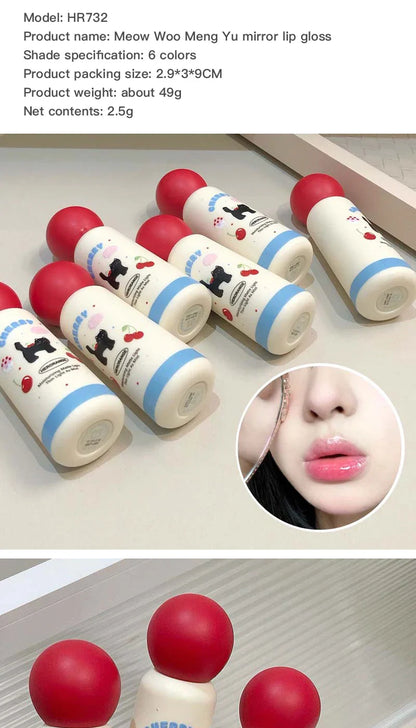 HERORANGE Meow Whisper Mirror Lip Gloss - Moisturizing Long-Lasting, Water-Glossy, Perfect for Spring/Summer Beauty Trend Shop