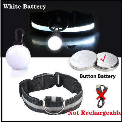 Usb Charging Glowing Dog Collar With Pendant Detachable Luxury Led Light Bright For Small Dogs Cat Night Safety Collar Wholesale Beauty World Shop