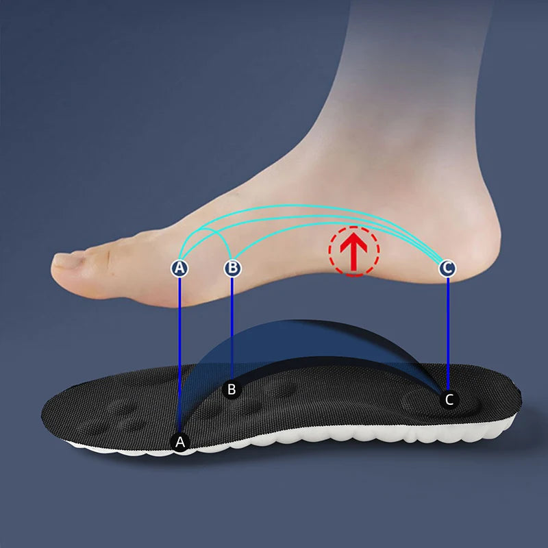 1Pair/2Pairs/4Pairs High Elasticity Latex Sport Insoles Soft Shoe Pads Arch Support Orthotic Insoles Breathable Deodorant Insole Beauty World Shop