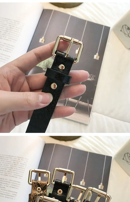 Hot Sale New Fashion Customized PU Leather Leopard Snake Print Slim Belt For Women Beauty World Shop