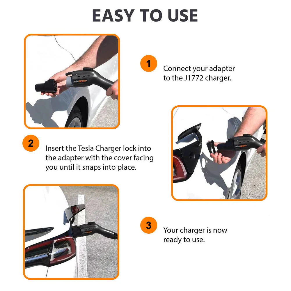 EV Charge Adapter Charging Lock Safety Protection For Type1 J1772 to Tesla Model X Y 3 2021 2022 2023 Tesla Car Accessories EVSE Beauty World Shop
