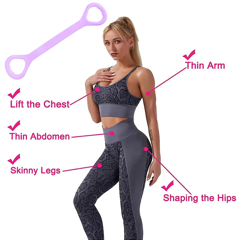 8 Fitness Workout Resistance Band Arm Back Shoulder Exercise Elastic Training Band Yoga Pilates Physical Therapy Equipment Beauty World Shop