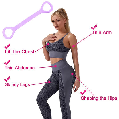8 Fitness Workout Resistance Band Arm Back Shoulder Exercise Elastic Training Band Yoga Pilates Physical Therapy Equipment Beauty World Shop