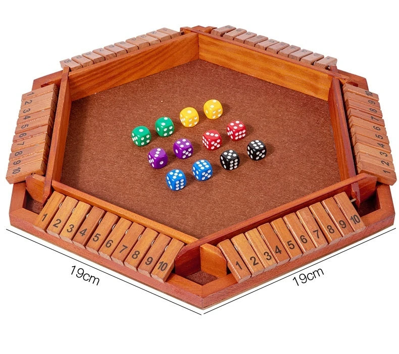Six Sided Flipping Game, Wooden Number Game, Shut The Box Dice Game - Parent-Child Board Game, Bar Party, Leisure Gambling Game Beauty World Shop