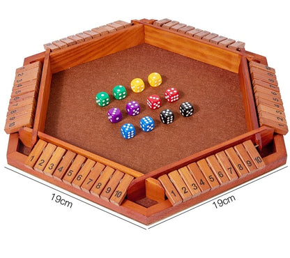 Six Sided Flipping Game, Wooden Number Game, Shut The Box Dice Game - Parent-Child Board Game, Bar Party, Leisure Gambling Game Beauty World Shop