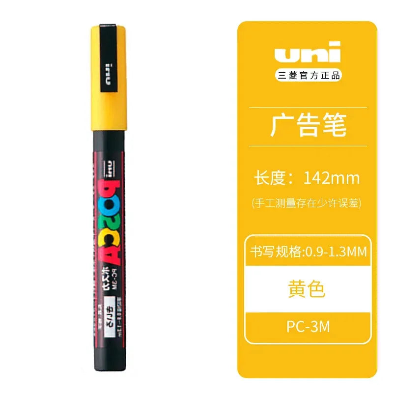 Uni Posca Full Marker PC-1M 3M 5M Multi-Colours Acrylic Permanente Rotulador Poster Graffiti Painting Pen For Fabric Rock Metal Beauty World Shop