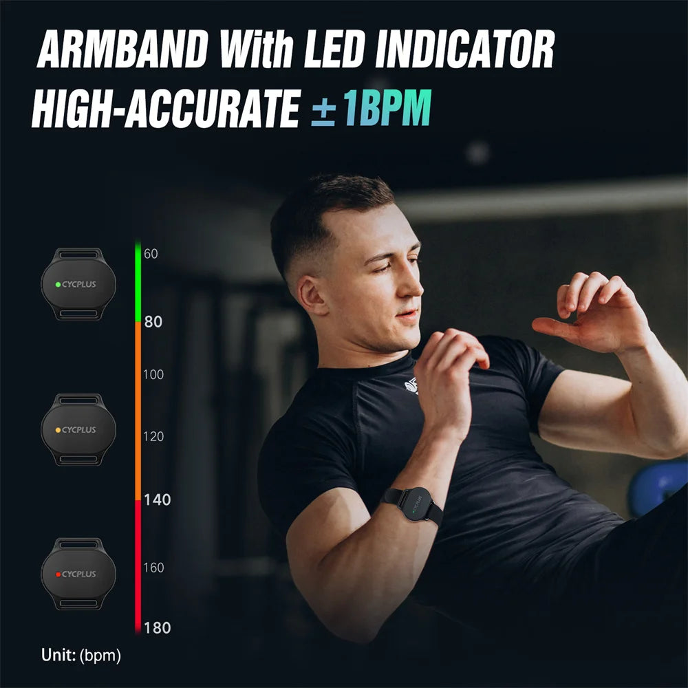 CYCPLUS Heart Rate Sensor Armband Wrist Belt Bluetooth ANT+ Fitness Monitor for Garmin Wahoo GPS Bike Computer Beauty World Shop