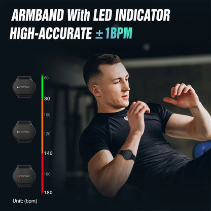 CYCPLUS Heart Rate Sensor Armband Wrist Belt Bluetooth ANT+ Fitness Monitor for Garmin Wahoo GPS Bike Computer Beauty World Shop