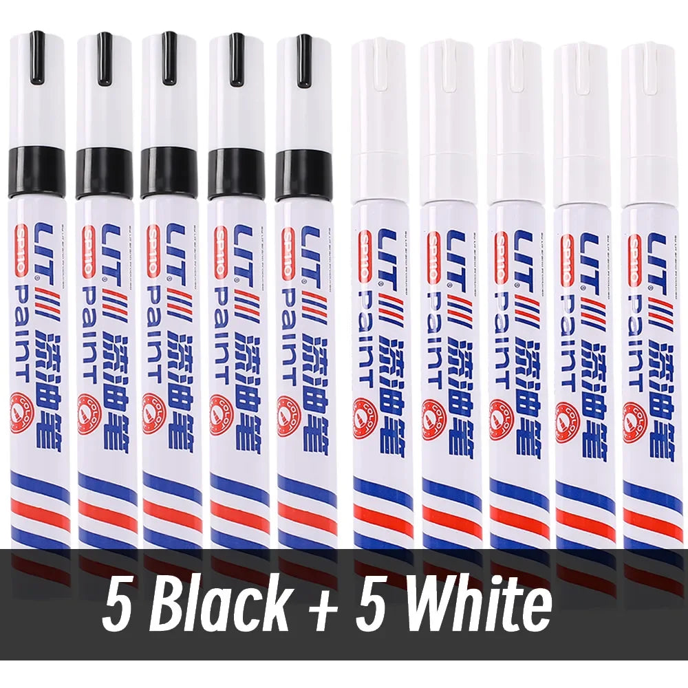 3mm 10p Colorful 8 Colors Permanent Paint Marker Waterproof White Markers tire tread rubber fabric Paint metal Paint Marker Pens Beauty World Shop