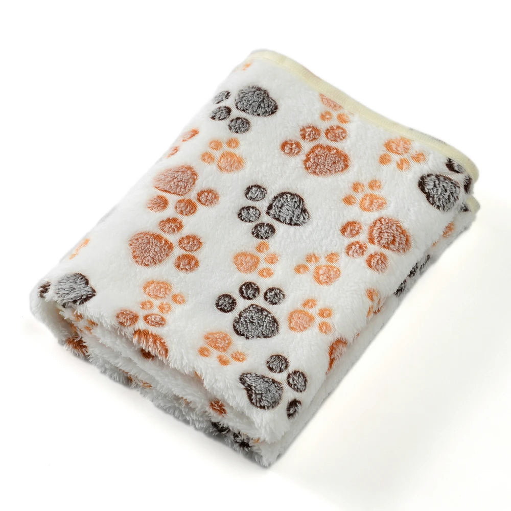 Warm Pet Cat Blanket Autumn Winter Cozy Thicken Fleece Kitten Footprint Bed Mat for Small Medium Big Cats Dog Chihuahua Supplies Beauty World Shop