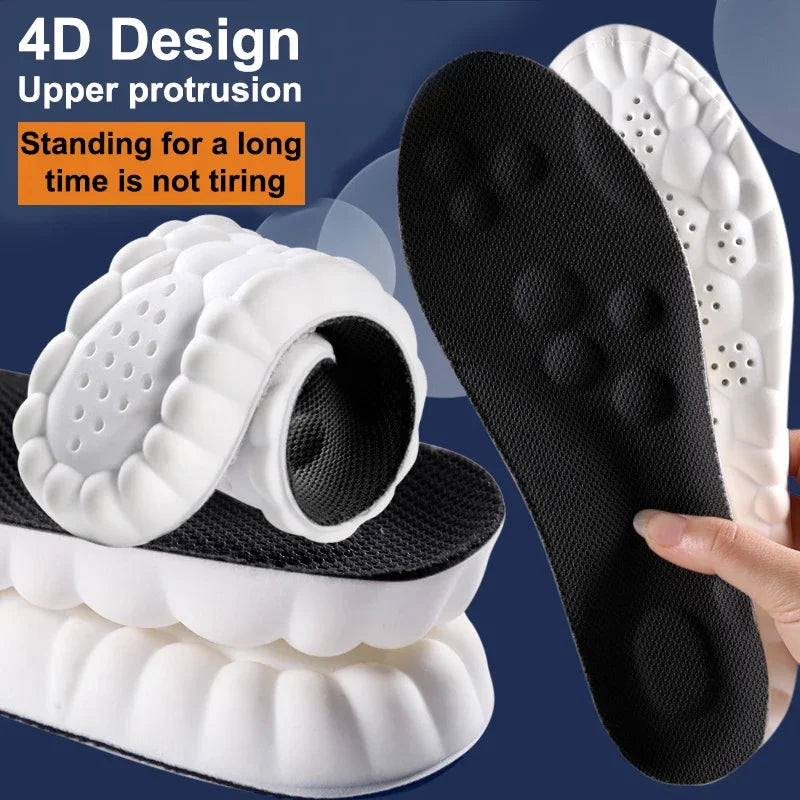High Elasticity Latex Sport Insoles Soft Shoe Pads Arch Support Orthotic Insoles Breathable Deodorant Shock Absorption Cushion Beauty Fashion
