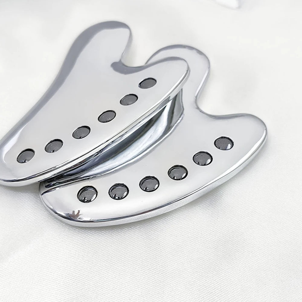 Professional Gua Sha Massage Tools, Stainless Steel Guasha Tool,Manual Massage Sticks for Jawline Sculpting & Puffiness Reducing Beauty World Shop