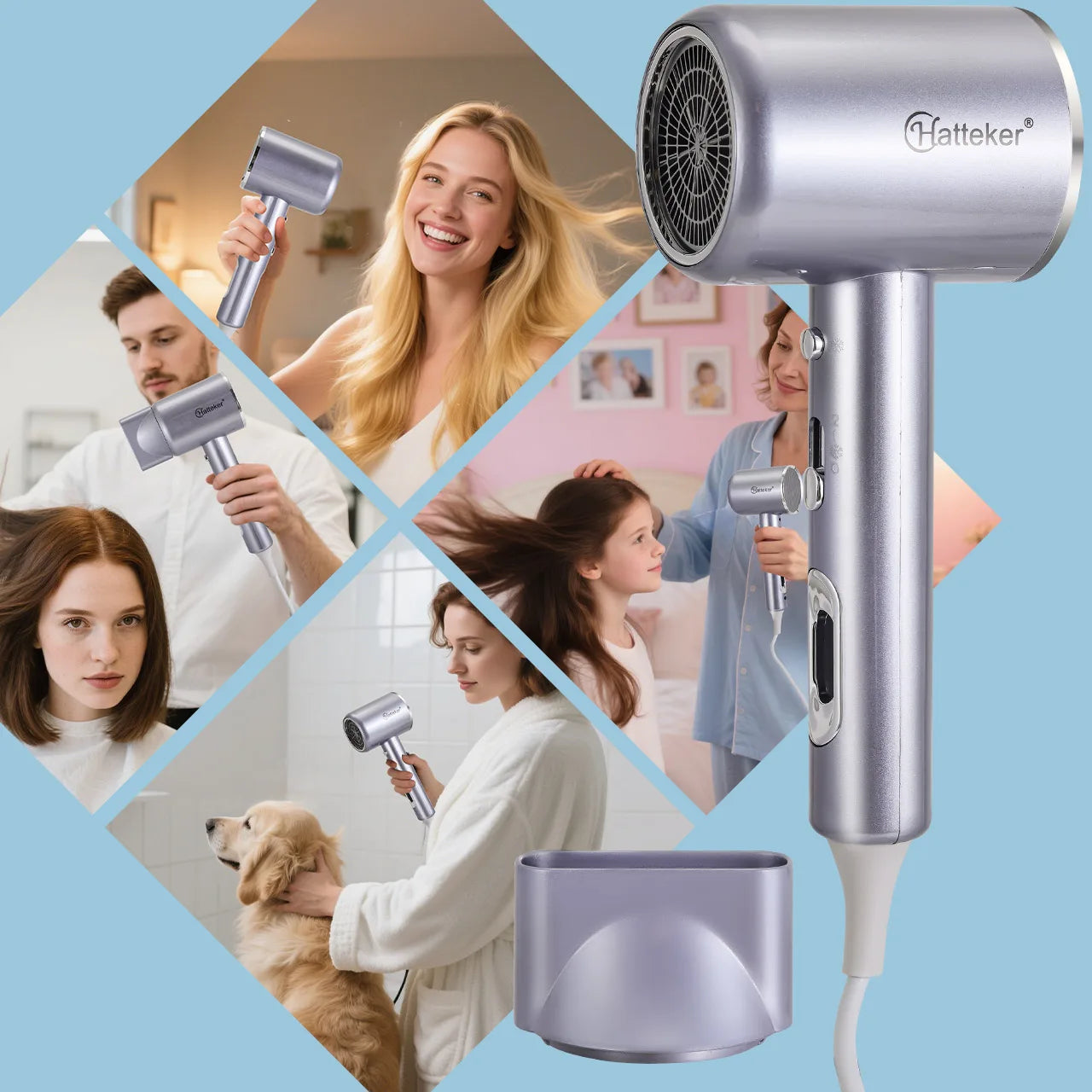 Salon 3200W Hair Dryer,Professional Ionic Hair Blow Dryer,High-speed Hair Dryer,Heat Protection Hairdryer,Hair Styling Hairdryer