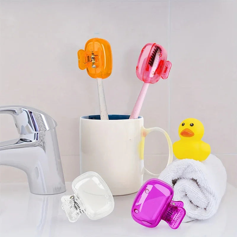 1PCS Travel Toothbrush Head Covers Toothbrush Protector Cap Brush Pod Case Protective Portable Plastic Clip For Household Travel Beauty World Shop