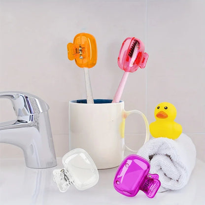 1PCS Travel Toothbrush Head Covers Toothbrush Protector Cap Brush Pod Case Protective Portable Plastic Clip For Household Travel Beauty World Shop