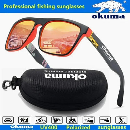 Okuma Polarized Sunglasses UV400 for Men and Women Outdoor Hunting, Fishing, Driving Bicycles, Sunglasses Optional Box Beauty World Shop