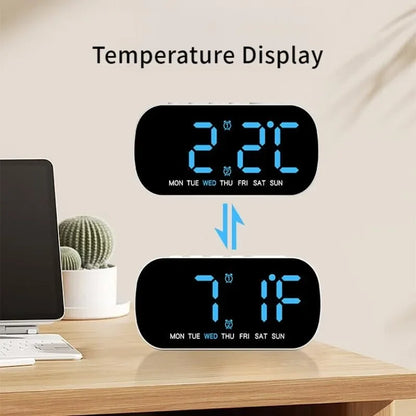 Digital Alarm Clock USB Powered Temperature Date Week Dual Alarm Night Mode Snooze Clock 5 Levels of Brightness 12/24H LED Clock Beauty World Shop