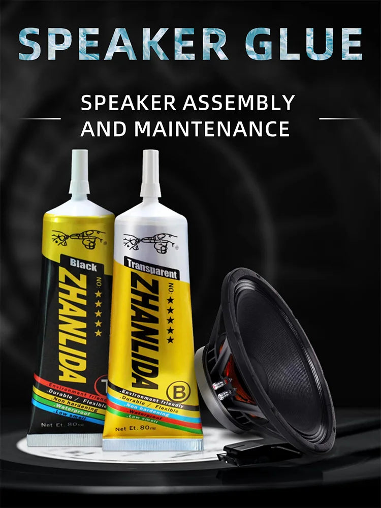 Zhanlida 15ml 50ml 80ml Black/transparent Speaker Repair Glue Foam Side Dust Cap Rubber Edge Cone Basin Strong Adhesive Beauty World Shop