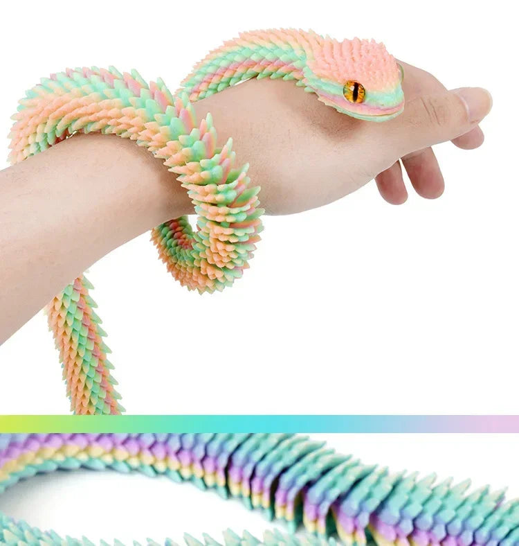 3D Printing Action Figure Snake Egg Toys Creative Stress Relief Anime Figures Moveable Rotation Desktop Ornaments Gift Beauty World Shop