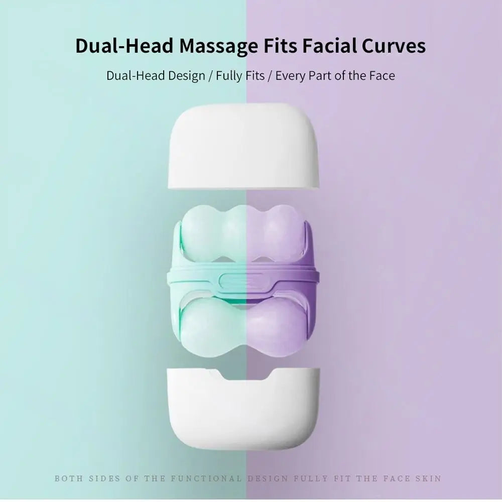 Double-headed ice roller, used for facial and head massage, made of resin material, non-electric skin care tool Beauty World Shop