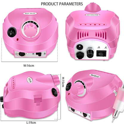 35000RPM Electric Nail Drill Professional Manicure Machine Nail Sander Set Nail Drill Bit Portable Nail Salon Polisher Equipment Beauty World Shop