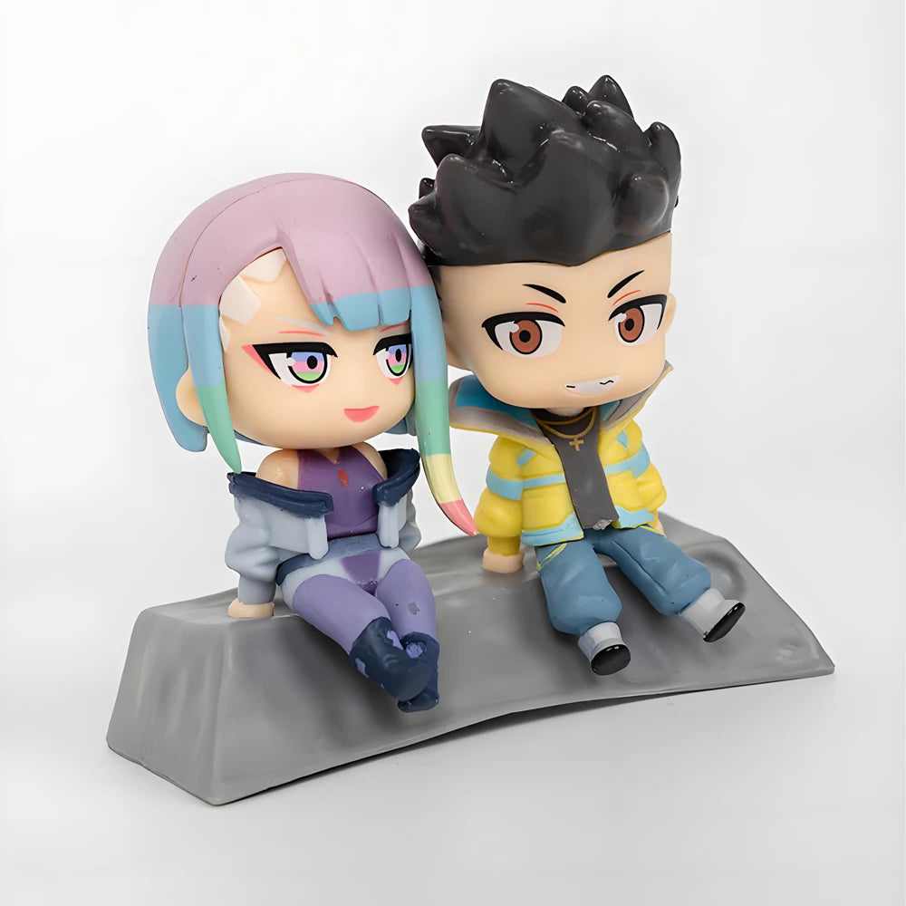 8cm Cyberpunk Edgerunners Q Version Anime David Martinez Lucyna Kushinada Lovers Action Figure Collection Model Toys Beauty World Shop