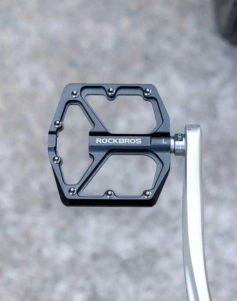 ROCKBROS MTB Cycling Ultralight Pedal Bike Bicycle Sealed DU Bearing Pedals Aluminum Alloy CRMO Non-slip Cleat Bike Part Pedals Beauty World Shop