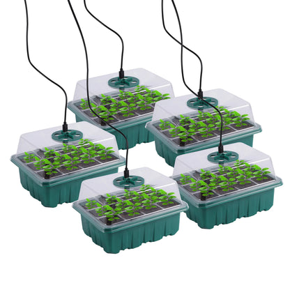 Seed Starter Tray Box With LED Grow Light Nursery Pot Seedling Germination Planter Adjustable Ventilation Humidity 6/12/13 Cell Beauty World Shop