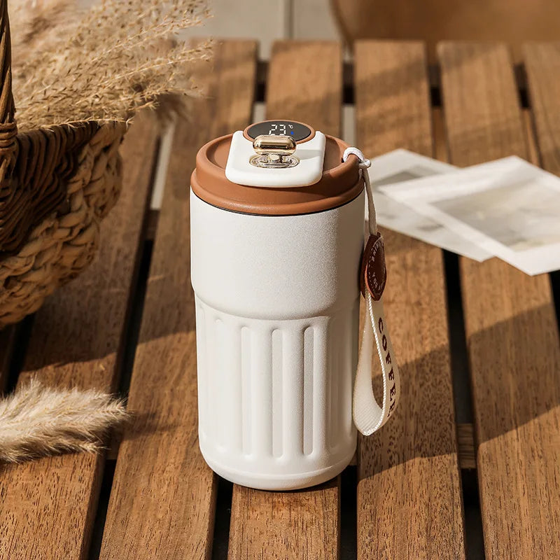 450ML Stainless Steel Thermo Water Bottle LED Temperature Display Coffee Cup Keep Cold and Heat Thermal Mug Travel Vacuum Flask Beauty World Shop
