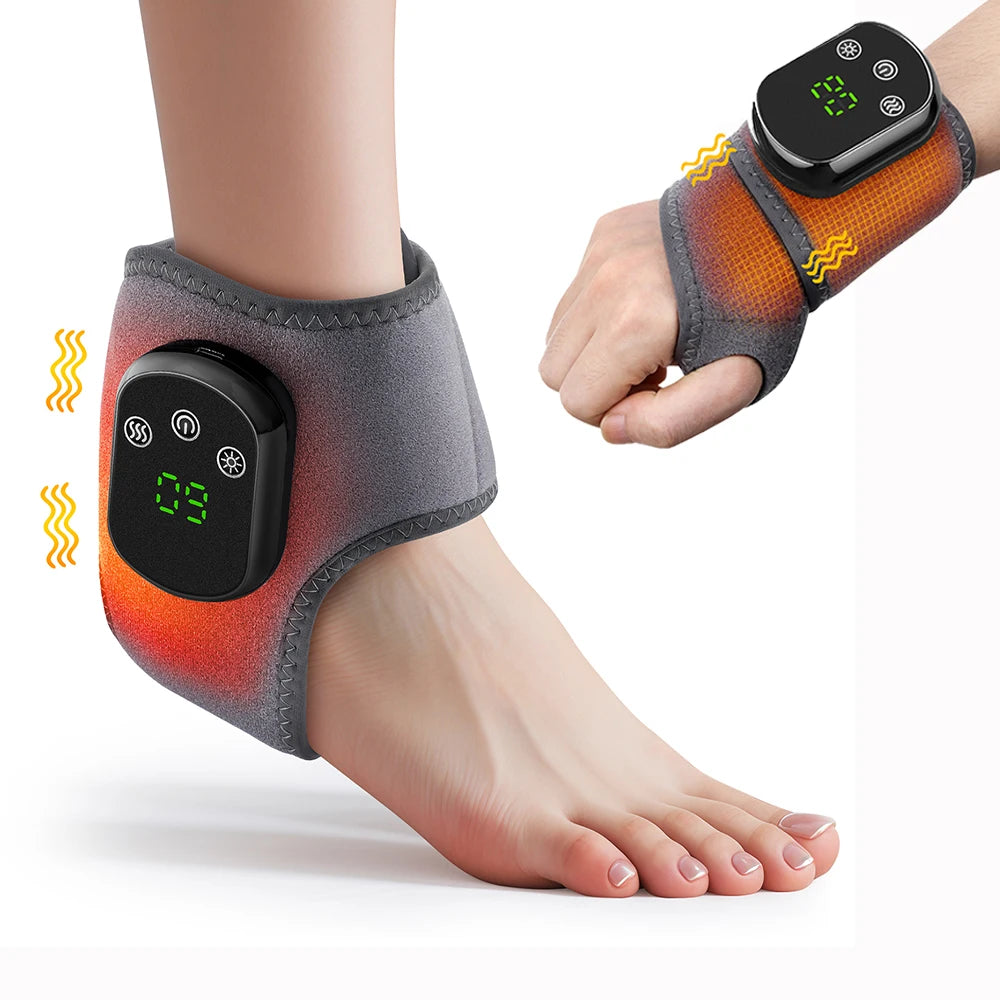 Cordless Heating Ankle Wrist Brace Vibration Massager Electric Hot Compress Massage Ankle Guard Wristband Hand Foot Protector Beauty World Shop