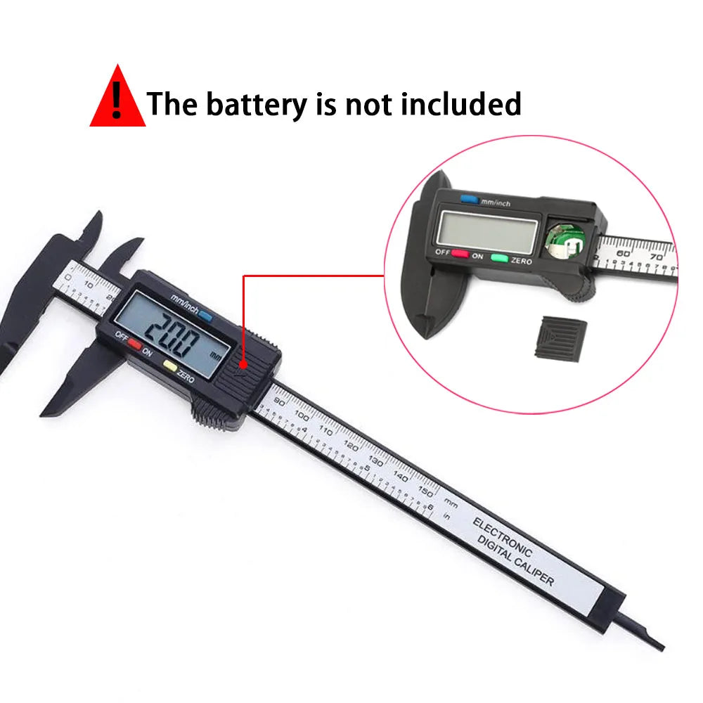 150mm 100mm Electronic Digital Caliper Carbon Fiber Dial Vernier Caliper Gauge Micrometer Measuring Tool Digital Ruler Beauty World Shop