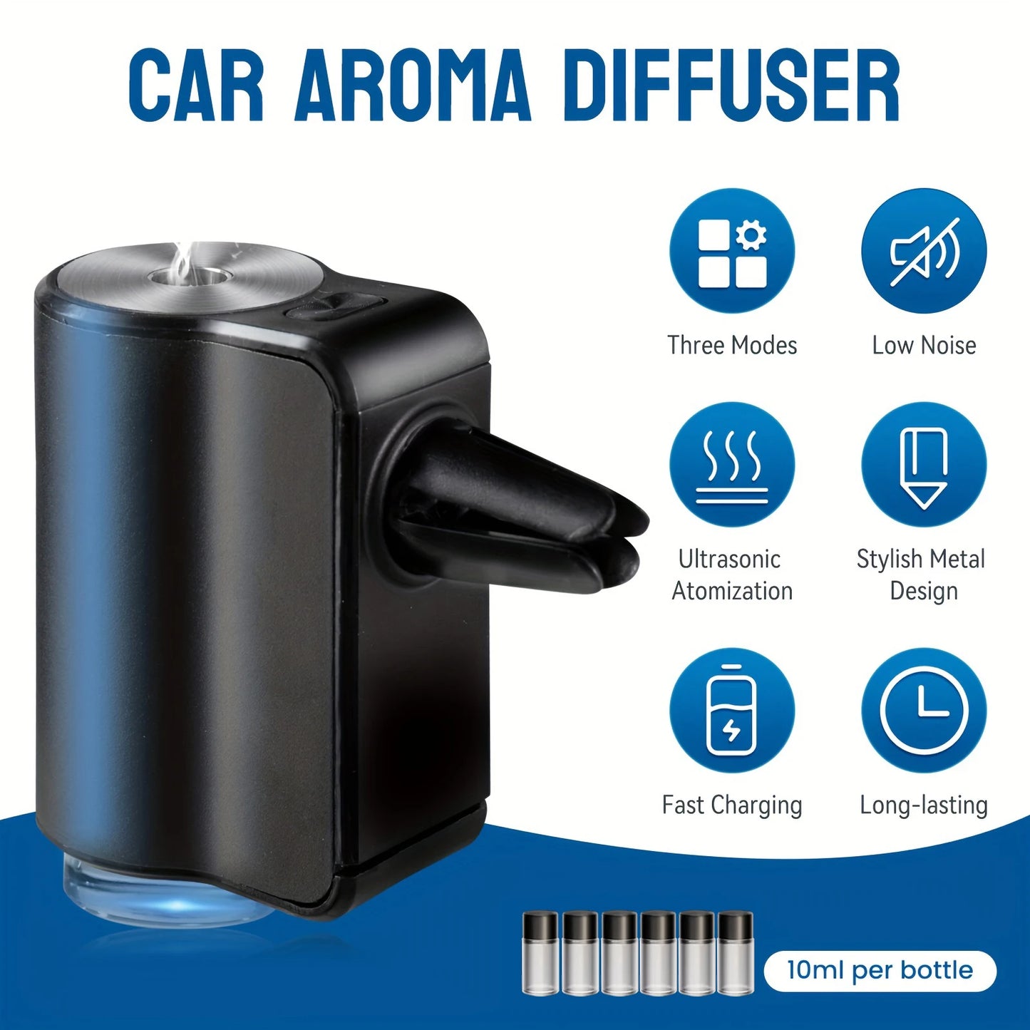 Car Air Freshener Electric Auto Aroma Diffuser Car Air Vent Essential Oil Mist Humidifier Fragrance Diffuser Aromatherapy Beauty World Shop