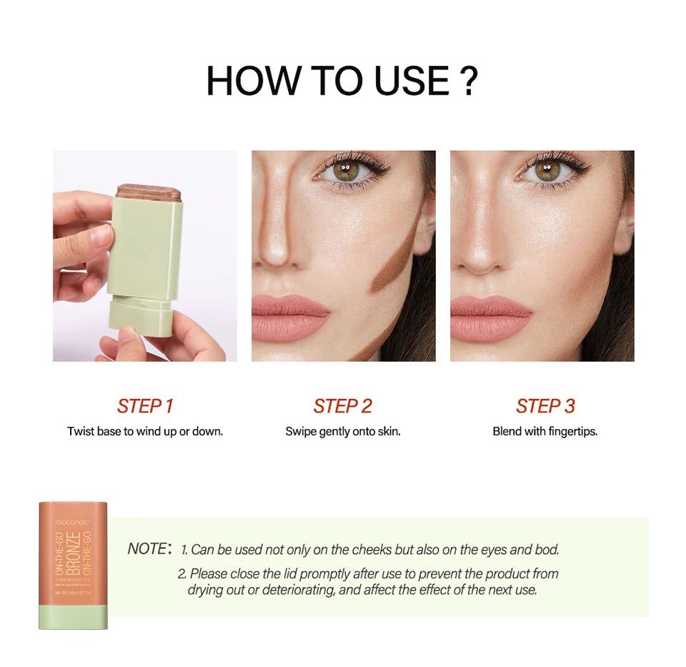 Multi-function Blush Stick Face Makeup Waterproof Easy Color Rouge Blusher Cream Contour Rendering Brightening Contour Makeup Beauty World Shop