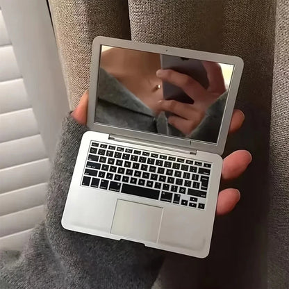 Creative Portable Mini Computer Mirror Foldable Laptop Shape Makeup Mirror High Quality Pocket Mirror Beauty Makeup Mirror Beauty World Shop