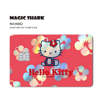 Hot Sale Hello Kitty Kuromi Holographic Laser Shinny Film Skin Cover Sticker for Debit Credit Card Bank Card Beauty World Shop