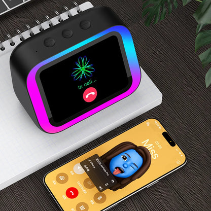 TF26 Pro Smart Speaker with RGB Lights Bluetooth Music Stories Player Home Voice Assistant Alarm Clock For Bedroom Living Room