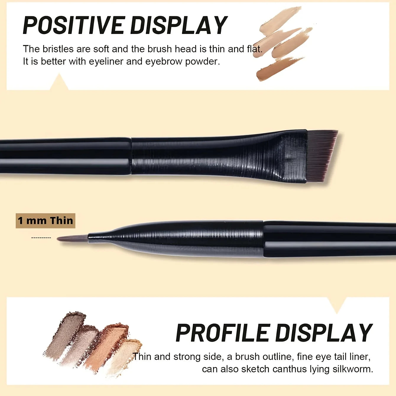 2PCS blade eyeliner brush superfine eye contour makeup brush fine eyeliner Beauty World Shop