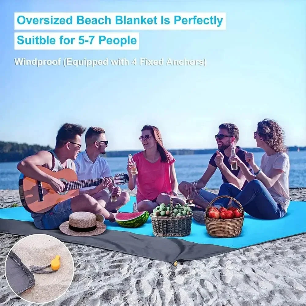 Beach Blanket Sandproof 200 X 210cm Waterproof Beach Mat Lightweight Picnic Blanket For Travel Hiking Sports Beauty World Shop