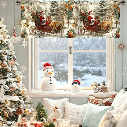 Christmas Short Curtains Valances Merry Christmas Decorations For Home 2025 Xmas Navidad Kitchen Bedroom Ornaments New Year 2026 Beauty World Shop